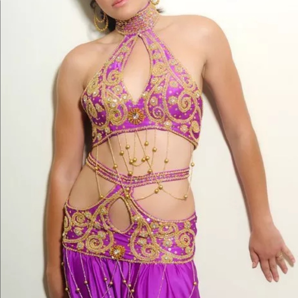 New beaded heavy set Custom made Bellydance set size 10-14
